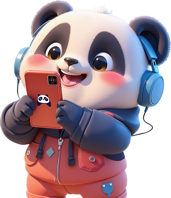 Gaming Panda hero character